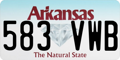 AR license plate 583VWB