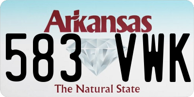 AR license plate 583VWK