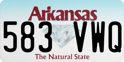 AR license plate 583VWQ