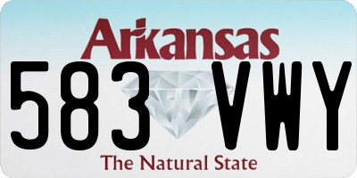 AR license plate 583VWY