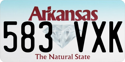 AR license plate 583VXK