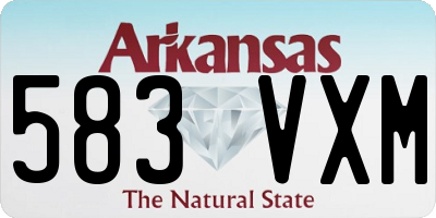 AR license plate 583VXM