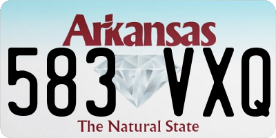 AR license plate 583VXQ