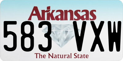 AR license plate 583VXW