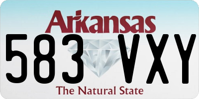 AR license plate 583VXY