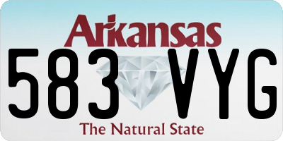 AR license plate 583VYG