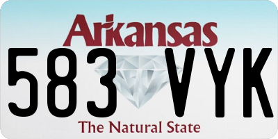 AR license plate 583VYK
