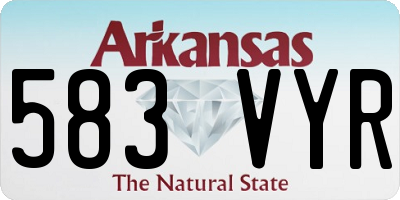 AR license plate 583VYR
