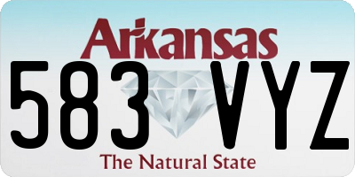 AR license plate 583VYZ