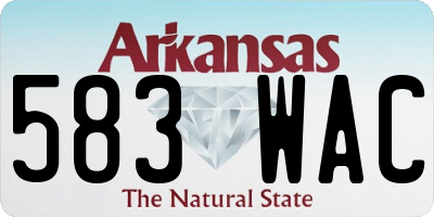 AR license plate 583WAC