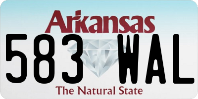 AR license plate 583WAL