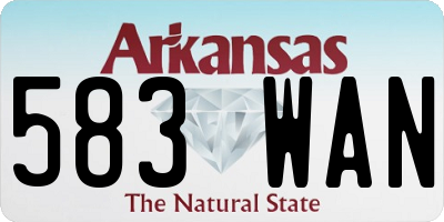 AR license plate 583WAN