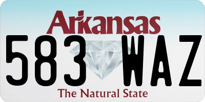 AR license plate 583WAZ