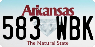 AR license plate 583WBK