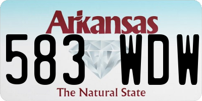 AR license plate 583WDW