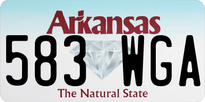 AR license plate 583WGA