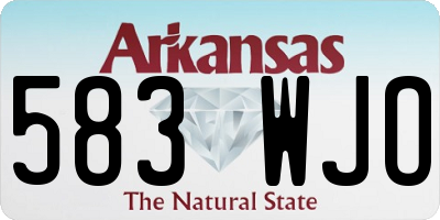 AR license plate 583WJO