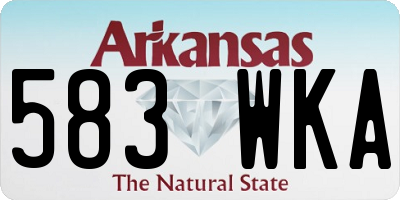 AR license plate 583WKA