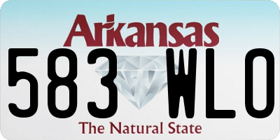 AR license plate 583WLO