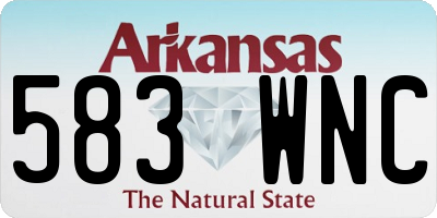 AR license plate 583WNC