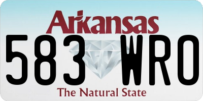 AR license plate 583WRO