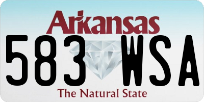 AR license plate 583WSA