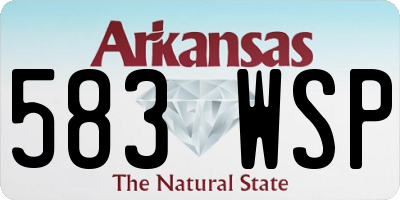 AR license plate 583WSP