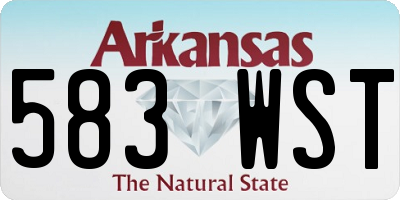 AR license plate 583WST