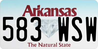 AR license plate 583WSW