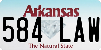 AR license plate 584LAW