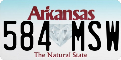 AR license plate 584MSW