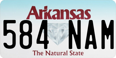 AR license plate 584NAM