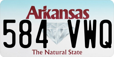 AR license plate 584VWQ
