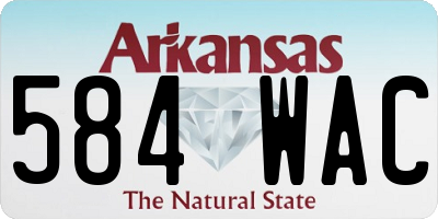 AR license plate 584WAC