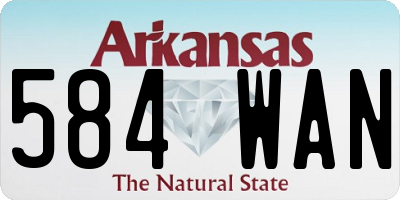 AR license plate 584WAN