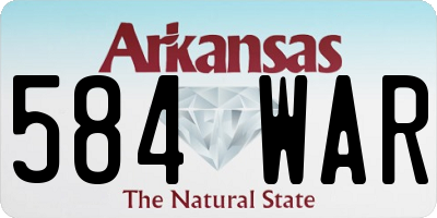 AR license plate 584WAR