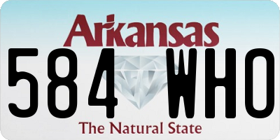 AR license plate 584WHO