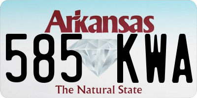 AR license plate 585KWA