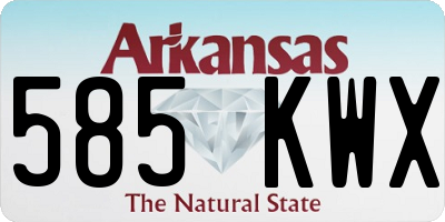 AR license plate 585KWX