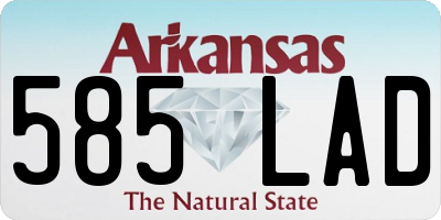 AR license plate 585LAD