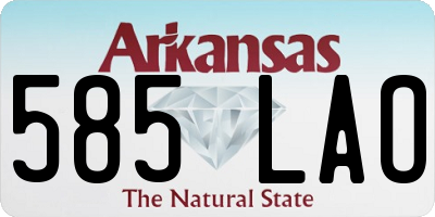 AR license plate 585LAO