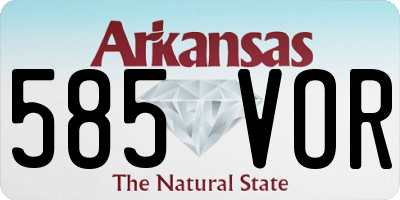AR license plate 585VOR