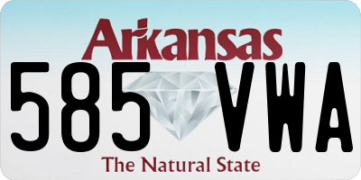 AR license plate 585VWA