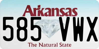 AR license plate 585VWX