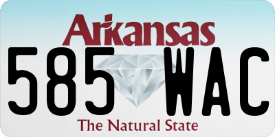 AR license plate 585WAC