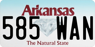 AR license plate 585WAN