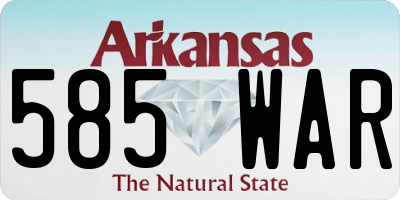 AR license plate 585WAR