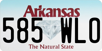 AR license plate 585WLO