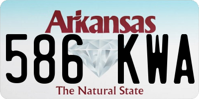 AR license plate 586KWA