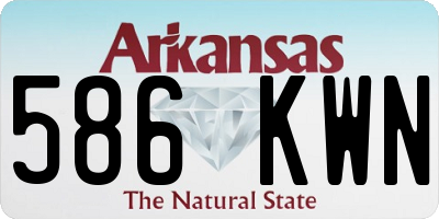 AR license plate 586KWN